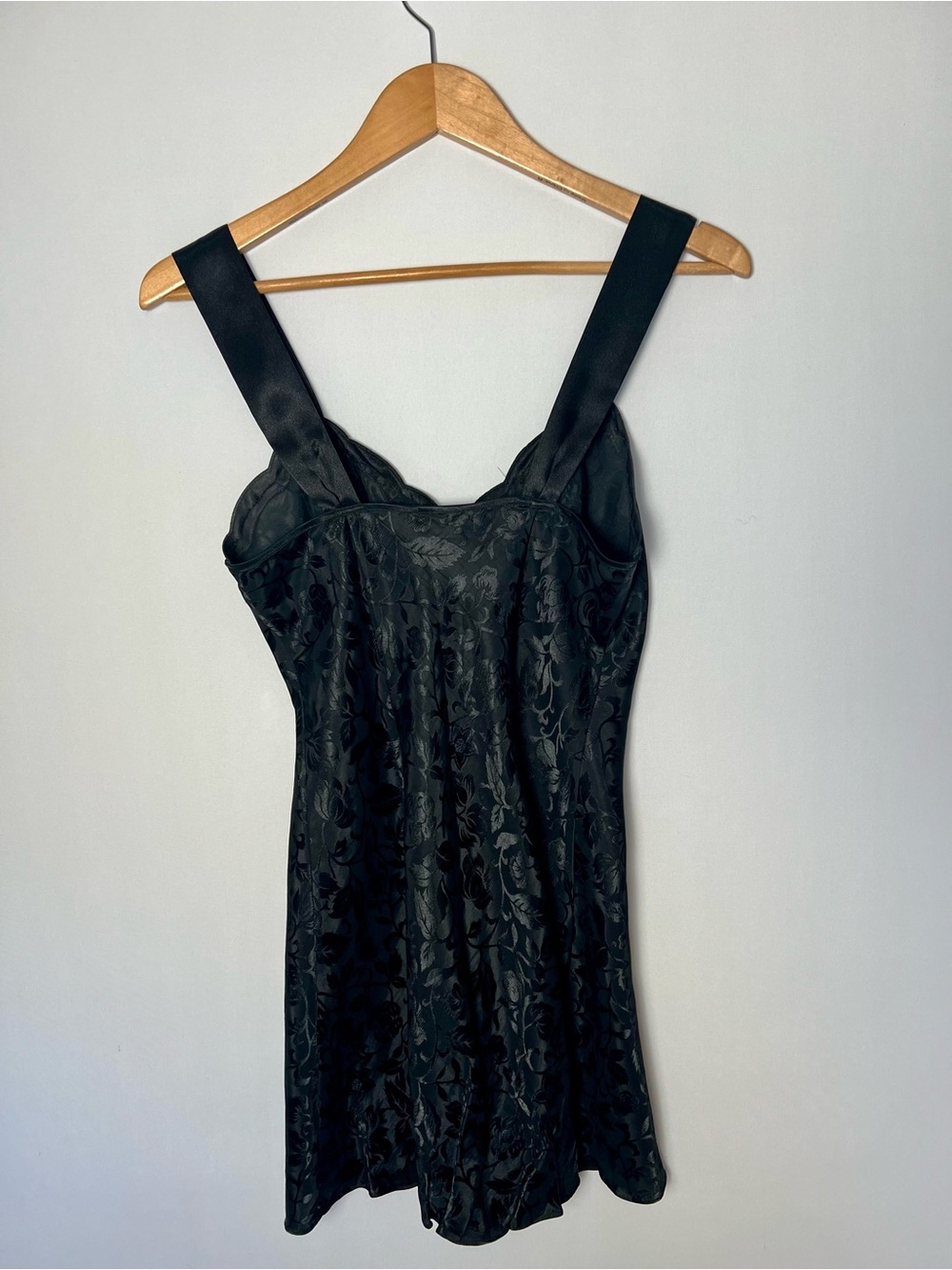Erika Taylor 90s Scalloped BabyDoll Slip Dress Satin Nightgown Y2k Floral Small - Picture 5 of 7
